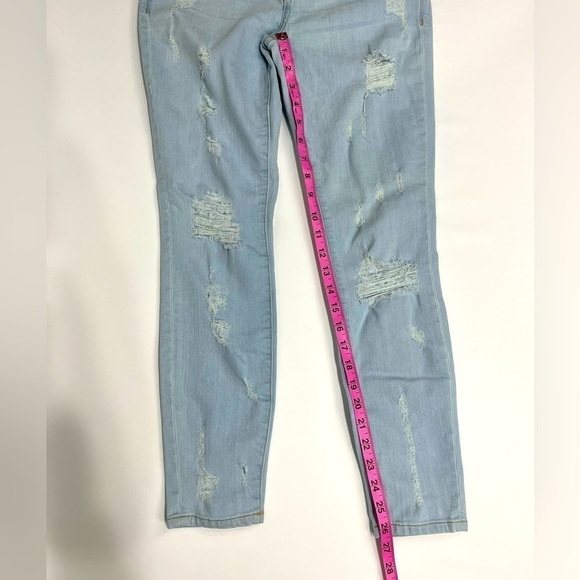 Current Elliott the stiletto chalky indigo shredded jeans light blue 26 - Picture 6 of 10